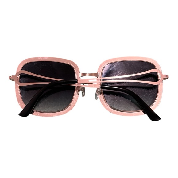 Black/Gold Square Oversized Women's Sunglasses with Diamond Stud Decorated Lens - Picture 6 of 12